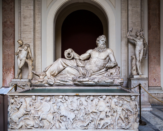 The River Tigres statute in the Vatican's Octagonal Courtyard.
